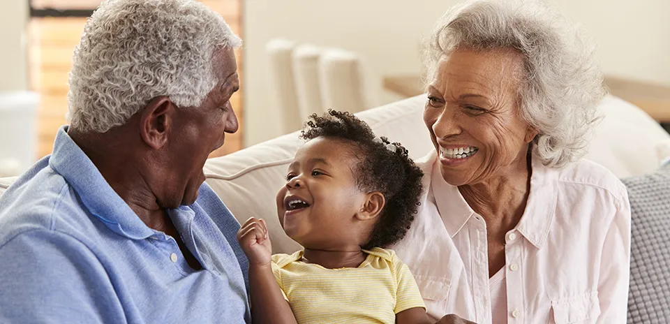 Grandmother and grandfather with grandson